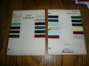 Lincoln ARCO 1953 1954 muestras de pintura con virutas de color - vintage - dos años - Imagen 1 de 1