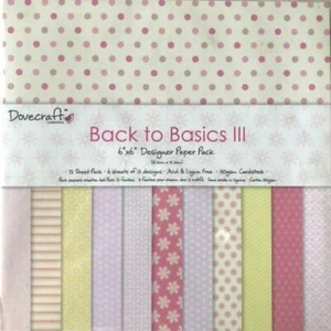 Dovecraft 6” x 6” Designer Scrapbooking Paper Pad – Back to Basics III New - Picture 1 of 1
