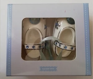 Bebé Niño Azul Diamante China Zapatos Baby Shower Bautizo Bacillo Dije Regalo - Imagen 1 de 2