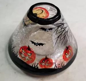 Yankee Candle Crackle Glass Spooky Halloween Black Cat Jar Shade! Retired NWOB - Picture 1 of 5