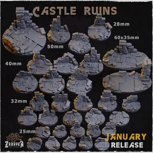 Warhammer 40K AOS Base in Resina Topper Castello di Wargaming Rovine (Piccole Basi) - Foto 1 di 3