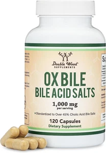 Ox Bile Supplement for No Gallbladder (1,000Mg per Serving, 500Mg per Capsule, 1 - Picture 1 of 12