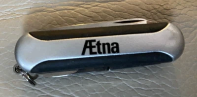 Small Swiss Army Style Knife - Black and Silver 58mm Aetna Logo - Image 1 of 2