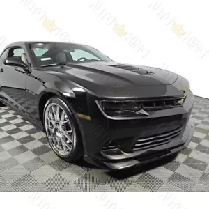FIT 2014-2015 CHEVY CAMARO SS Z28 V8 PAINTED BLACK FRONT BUMPER SPOILER LIP - Picture 1 of 5