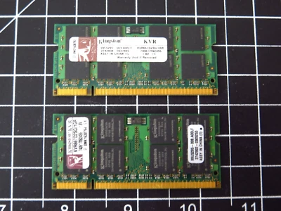 2 x 1GB Total 2GB KINGSTON DDR2-667 PC2-5300 SODIMM MEMORY RAM KVR667D2S0/1GR - Image 1 of 4