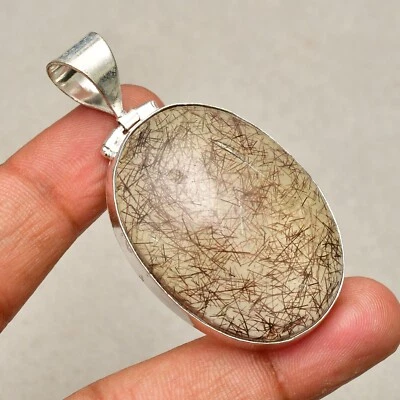 Ciondolo gioiello in argento sterling 925 fatto a mano con pietra del sole 2,... - Immagine 1 di 4