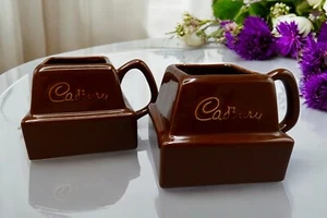 2x Vintage Cadburys Ceramic Hot Chocolate Mugs - 1980's Chocolate Chunk - Foto 1 di 7