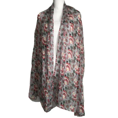 Novo com etiquetas Cejon Christmas Santa Presents cachecol envoltório cinza transparente prata PRESENTE #2935 - Imagem 1 de 4