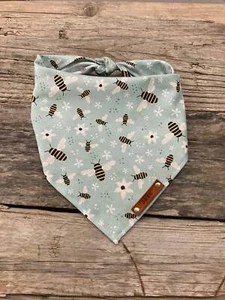 Hundebandana, Hummeln neuwertig, traditionelle Krawatte, personalisiertes Leder-Namensschild - Bild 1 von 8