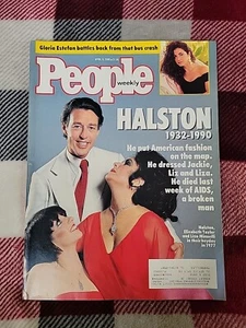 People Magazine April 9 1990 HALSTON 1932-1990 Taylor / Minelli Gloria Estefan - Picture 1 of 21