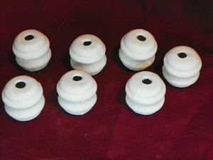 7 Macrame focal beads, 1 inch cylinder, white ceramic bisque ready to paint - Picture 1 of 5