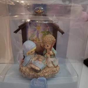 Precious Moments Nativity Christmas LED Light Window Tabletop Figurine Vtg Boxed - Picture 1 of 5