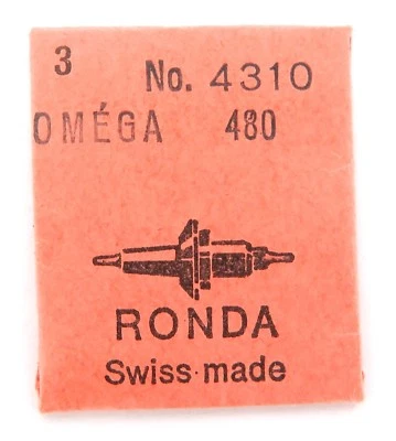 .GENUINE VINTAGE RONDA / OMEGA CAL. 480 #4310 BALANCE STAFF, NOS IN PACKET. - Image 1 of 2