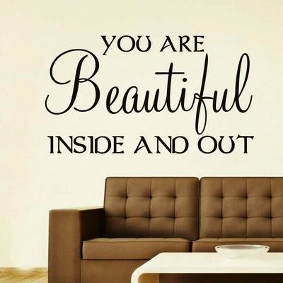 YOU ARE BEAUTIFUL inside wall sticker decor LARGE bedroom decor - Image 1 of 2