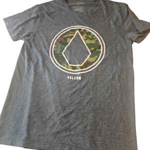 Volcom Shirt Mens Medium Gray Camo Logo Graphic Crewneck Tee T-Shirt Casual - Picture 1 of 7