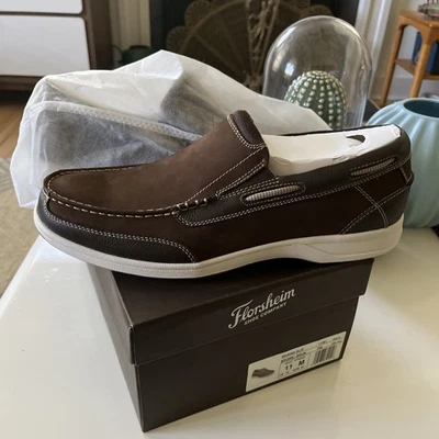 Florsheim Marina Zapatos sin cordones para hombre 11 Marrón Bonito Nuevo Caja Mocasín Barco Zapato Foto 1 de 4