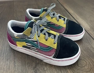 Corbata con cordones baja multicolor Vans para niños pequeños talla 10 Old Skool yuxtapose desorden - Imagen 1 de 19