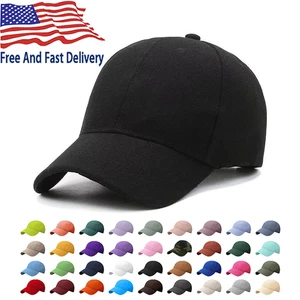 Gorra de béisbol de algodón pelota papá sombrero ajustable liso lavado hombres lavado PC - Imagen 1 de 29