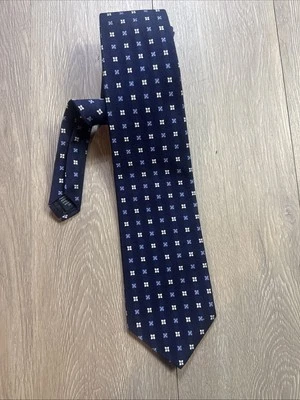 Corbata de diseñador Brooks Brothers Basics 100 % seda azul blanco a cuadros para hombre Foto 1 de 4