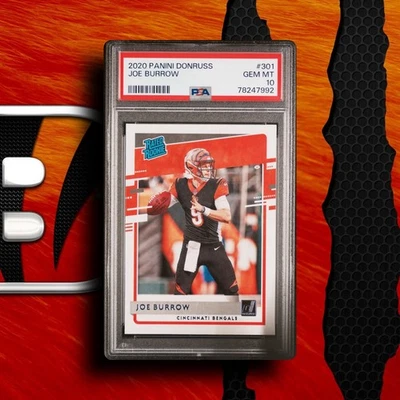 Panini Donruss 2020 - Clasificado novato Joe Burrow #301 (RC) PSA 10 🐅 Foto 1 de 2