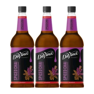(17,83€/L) Da Vinci Gourmet Flavour Sirup Spiced Chai 3x1 L, Chai Kaffeesirup,UK - Bild 1 von 4