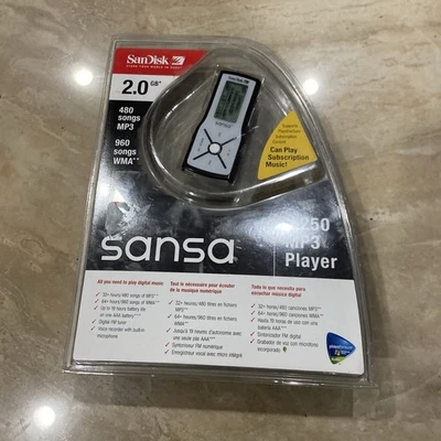 Sandisk Sansa m250 MP3 Music Player 2GB Black Sealed - Image 1 of 2