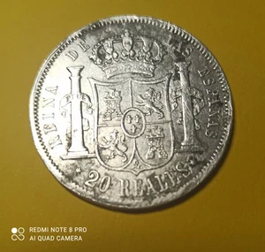 ISABEL II ( 20 reales, Plata, 25,4 Gramos,. 1851. - Imagen 1 de 4