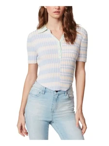 JEANS Womens Pink Fitted Corset Button Front Short Sleeve Point Collar Top XL - Picture 1 of 11