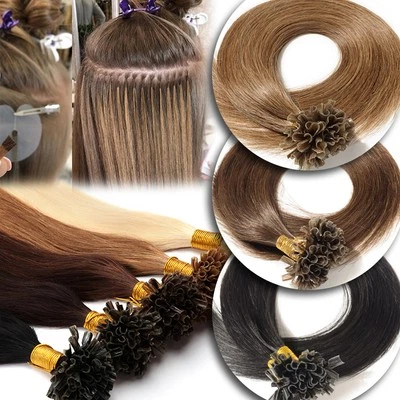 Thick U Tip Hair Extensions Keratin Nail Glue Bonds Remy Human Hair 200Strands - Image 1 of 4