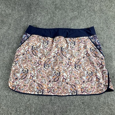 Pantalón corto de natación Lands’ End para mujer 18 azul marino cachemir boho playa resort ropa piscina preppy Foto 1 de 4