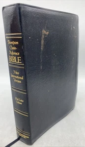 NIV 1983 Thompson Chain Reference Bible Red Letter Kirkbride Bible Leather Grey - Picture 1 of 17