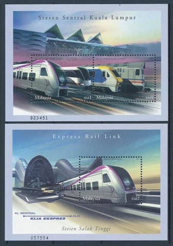 [114004] Malaysia 2002 Railway trains Eisenbahn Souvenir Sheets MNH Cover
