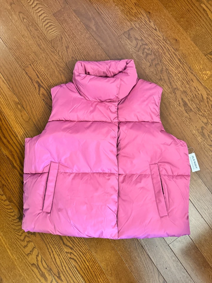 NWT - Old Navy Puffer Vest - Pink Size Medium - Style 479481 -02-1 - Image 1 of 4