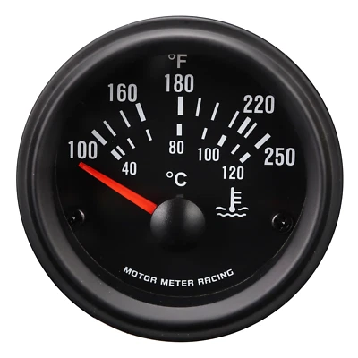 VD 52mm Electrical Water Temperature Gauge 40~120 °C/100~250 °F LED Black Bezel - Image 1 of 4