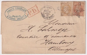 Frankreich Mi.Nr. 27 & 30 Napoléon MiF PD Brief Paris - Hamburg 1870 - Picture 1 of 2