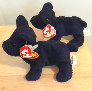 2 TY Beanie Babies Scottie 6-15-96 Never Played With Very Nice Condition w/ Tags - Picture 1 of 2