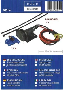 Motorrad Bordsteckdose / Steckdose f. Ladegeräte mit Stecker, Einbausatz neu OVP - Picture 1 of 2