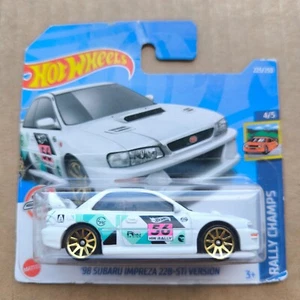 HOT WHEELS 2022 RALLY CHAMPS 98 SUBARU IMPREZA 22B-STI VERSION TH (DAMAGE CARD) - Picture 1 of 2