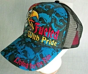 Gorra de Béisbol Sombrero Calaveras Águila "Vivir para el Paseo" Ajuste Bordado CSI. Nuevo - Imagen 1 de 6