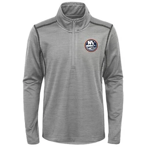 Outerstuff New York Islanders NHL Youth (8-20) 1/4 Zip Pullover Sweater, Grey - Picture 1 of 6