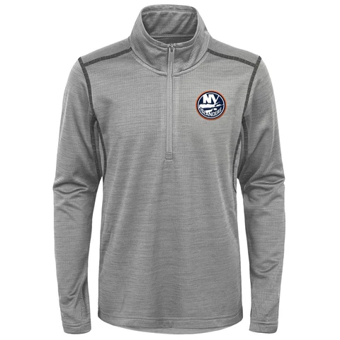 Outerstuff New York Islanders NHL Youth (8-20) 1/4 Zip Pullover Sweater, Grey Cover
