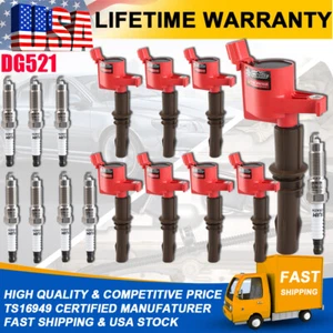 8PCS Ignition coil DG521 & 8PCS Iridium Spark Plug SP509 For Ford F150 4.6L 5.4L - Picture 1 of 11