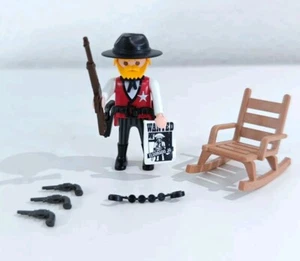 Playmobil 3813 Sheriff Cowboy Western Figur Mit Schaukelstuhl - Bild 1 von 3