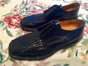 Folio Handmade Woven Leather Mocassins Mens 8, Full Leather Construction. - Picture 1 of 7