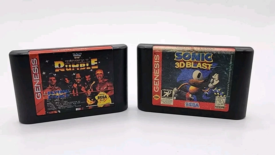 Cartucho Sonic 3D Blast & Royal Rumble WWF Sega Genesis solo probado y funciona Foto 1 de 4