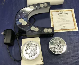 Bradford Exchange Levitating Silver Dollar Display Lady Liberty Coin Trade - Bild 1 von 6