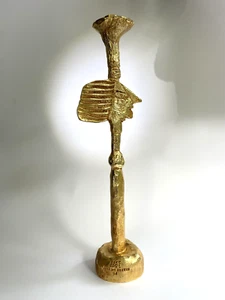 Kunst Design Pierre Casenove France, Kerzenhalter Skulptur, vergoldet, signiert - Bild 1 von 9