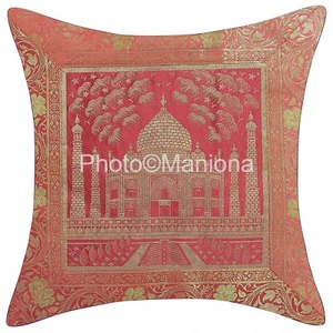 Sofá de seda rosa vintage Kantha almohada cojín decorativa 16""x 16"" dormitorio - Imagen 1 de 2