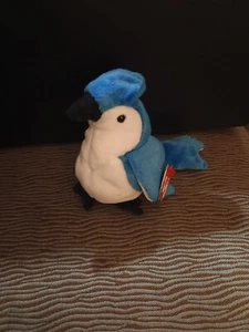 Ty Rocket The Blue Jay Beanie Baby Plush Toy. 97 Birthday 98 Tag. Mint. - Picture 1 of 8