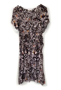 Parker Animal Print Dress Silk Short Sleeve Casual Party Bohemian Mini XXL - Picture 1 of 12